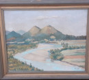 Slika (ulje na platnu, motiv pokrajine), autor: F. Kunaver
